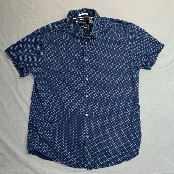 Denim & Flower Other - Denim & Flower Ricky Singh Shirt Mens Small Slit fit Polka Dot Perspective